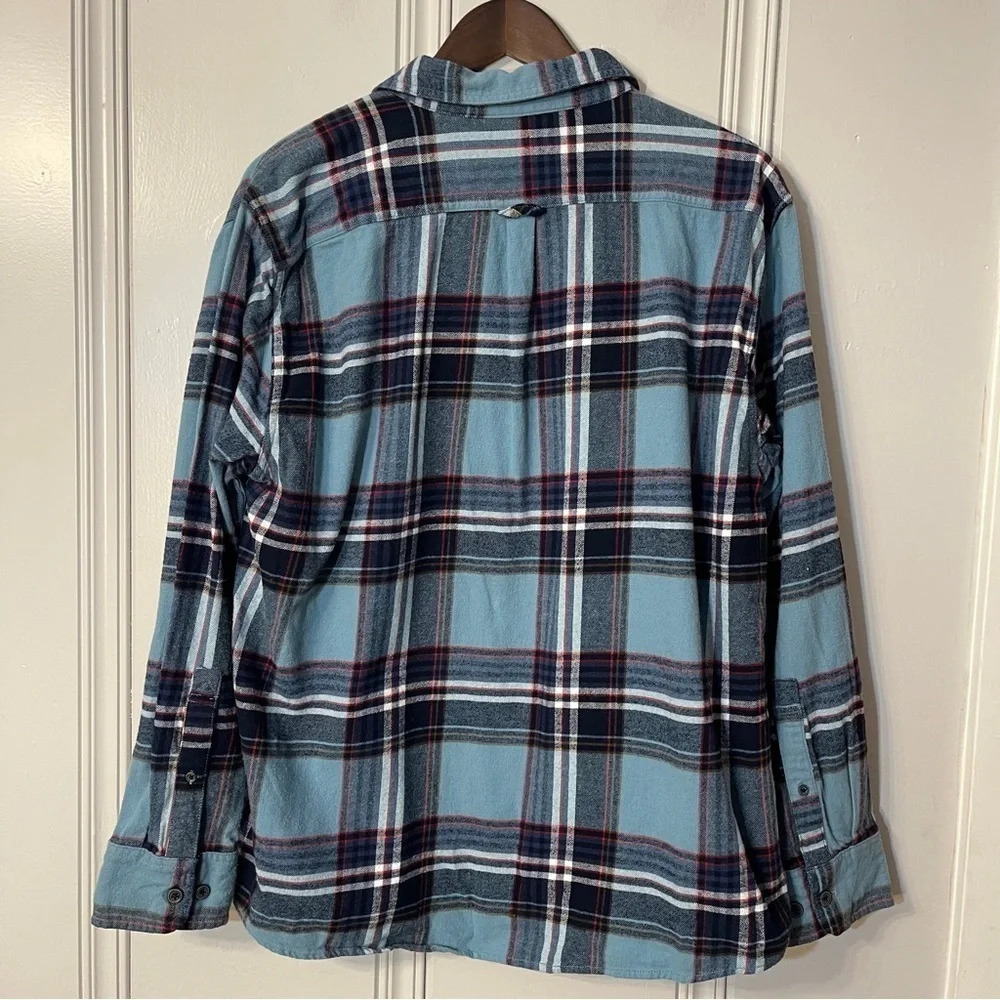 Eddie Bauer Men’s Button Down‎ Flannel Blue Plaid Size XL - Picture 10 of 13